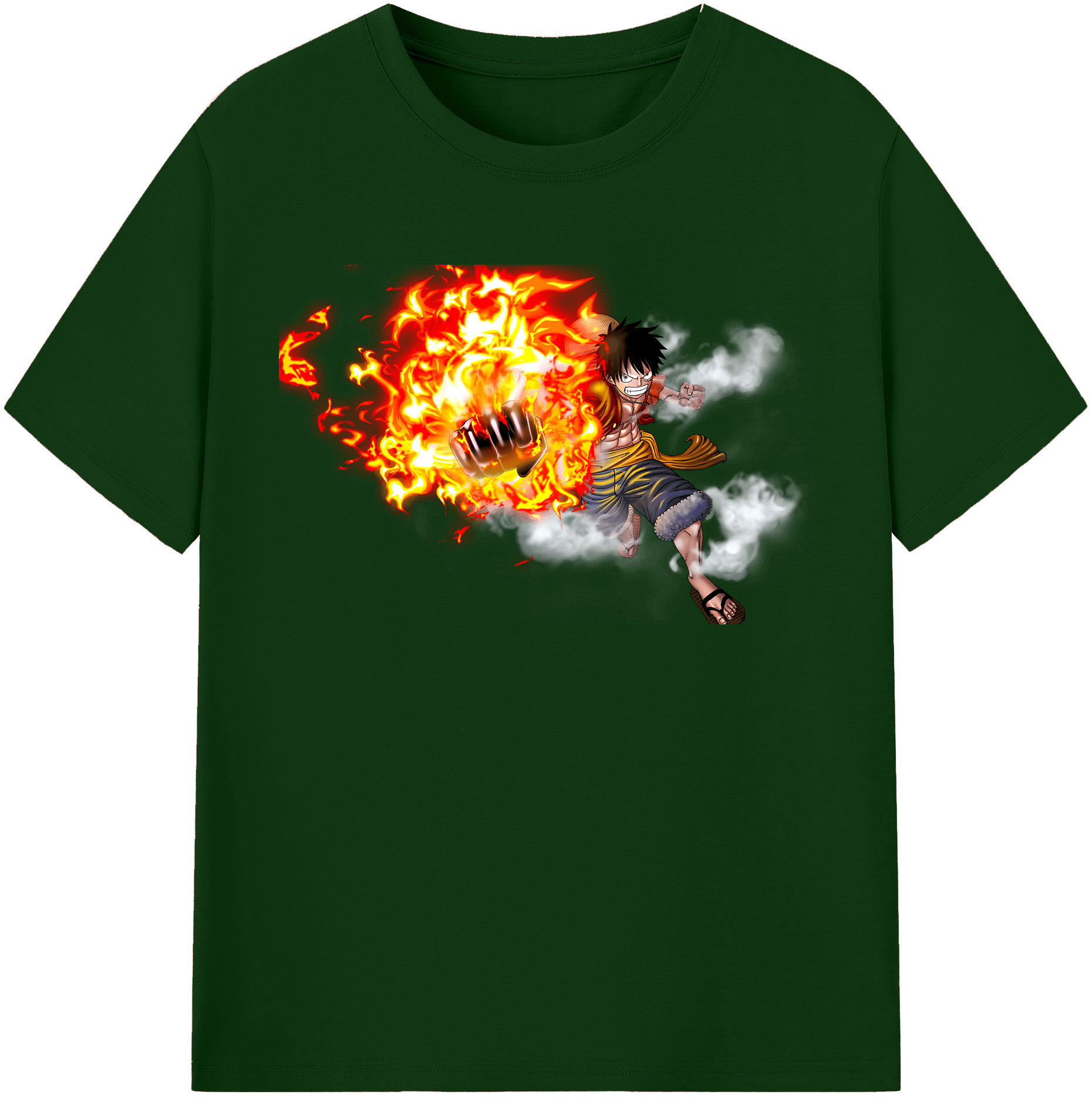 ワンピース モンキー・D・ルフィ ONE PIECE Monkey D. Luffy 綿100％半袖Tシャツ（フロントプリント）